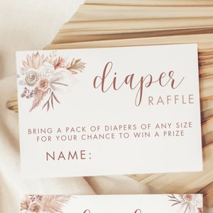Editable Boho Baby Shower Invitation Template Set Pink Pampas Grass Girl Baby Shower Bundle Baby Shower Invite Beige Boho Shower PS90 image 3