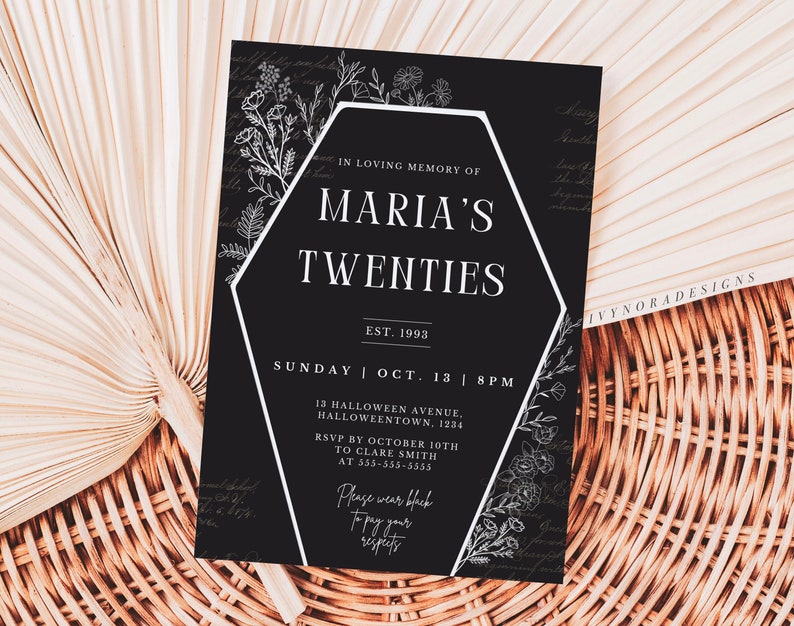 Death to My 20s Birthday Invitation Template Funeral to My