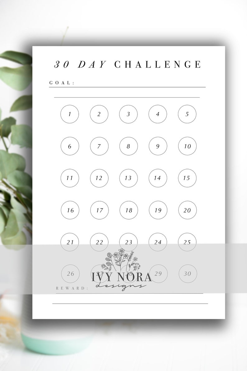 30 Day Challenge Printable PDF Goodnotes Planner Monthly - Etsy
