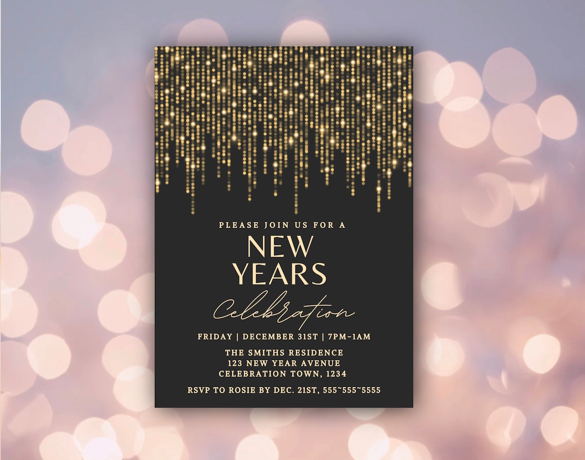 New Years Eve Invitation Template New Year Party Editable Etsy UK New Years Eve Invitation Template New Year Party Editable Etsy UK