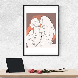 Faceless customised portrait | valentine day special gift | anniversary gift  | personalized gift for family couple | single line