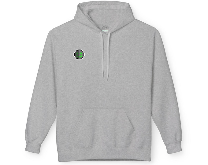 Pixelated Gamer Hoodie with Axe Design - Unisex Midweight Fleece