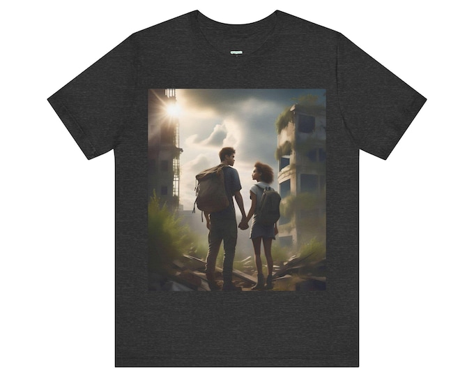 Adventurous Love Unisex Tee - Post-Apocalyptic Design