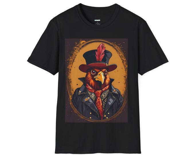 Unique Steampunk Rooster Graphic Tee for Edgy Style
