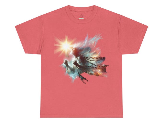 Celestial Chains Unisex Heavy Cotton Tee - Artistic Graphic T-Shirt