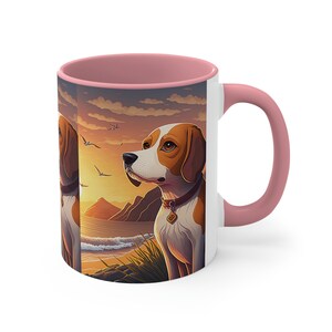 Accent Kaffeetasse, 11oz Süßer Beagle Hund Keramik Kaffeetasse Kunst von Josue Ramos Drinkware Kitchen Home