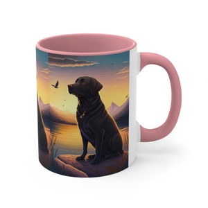 Accent Kaffeetasse, 11oz Schwarzer Labrador Retreiver Keramik Kaffeetasse Kunst von Josue Ramos Drinkware Kitchen Home