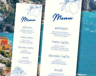 Plantilla de menú editable de Canva / Menú minimalista imprimible para eventos / 21 cenas, bodas, brunch, baby shower / Diseño de menú DIY de descarga instantánea