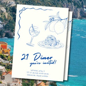 Modello di invito Canva modificabile / Invito minimalista stampabile per eventi / 21 cene, matrimoni, brunch, baby shower / Download immediato fai da te