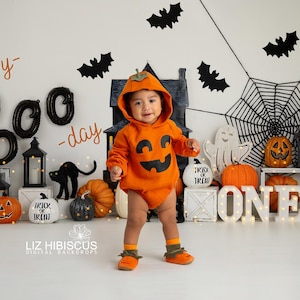Halloween, birthday, spooky one, happy boo day, newborn digital backdrop, newborn digital background, photography prop, digital backdrop