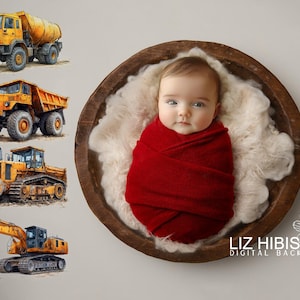 construction, trucks, heavy duty trucks, newborn digital backdrop, newborn digital background, photography prop, digital backdrop