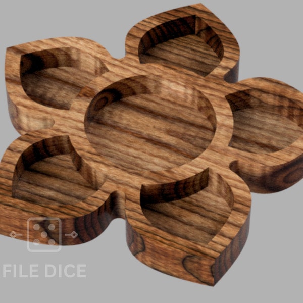 Flower Tray - Files for CNC or 3D Printer (Svg, Dxf, Eps, Pdf, Ai, STL)