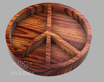 Peace Sign Tray - Archivos para impresora CNC o 3D (SVG, DXF, EPS, PDF, AI, STL)
