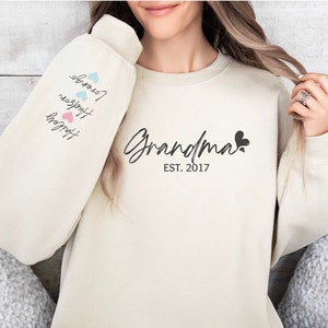 Grandma Sweatshirt With Grandkids Names Personalized Grandma Sweatshirt Grandma Sweatshirt Personalized Grandma Sweater Gift For Mom