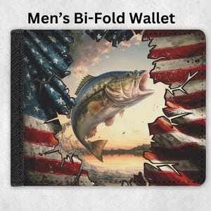 Cartera de pescador, cartera de pesca, regalo único, accesorios para hombres, cartera plegable