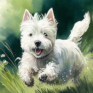 West Highland Terrier Watercolor | Westie Gift | Adorable Printable Wall Art