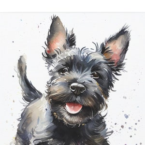 Scottish Terrier Watercolor Canvas Print | Scottie Dog Gift | Scottie Nursery Wall Art | Scottie Mom | Ready to Hang