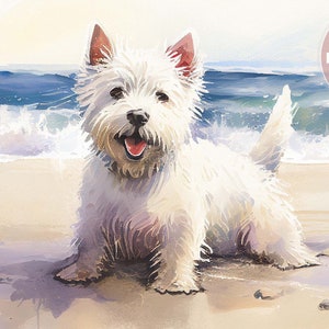 West Highland White Terrier Watercolor | Westie Gift | Adorable Printable Wall Art