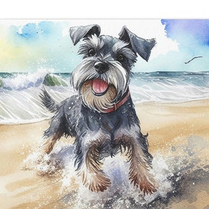 Schnauzer Watercolor Canvas Print | Schnauzer Nursery Wall Art | Schnauzer Gift | Schnauzer Mom | Schnauzer Memorial | Ready to Hang