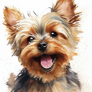 Yorkshire Terrier Watercolor | Adorable Printable Wall Art | Yorkie Gift | Yorkie Art