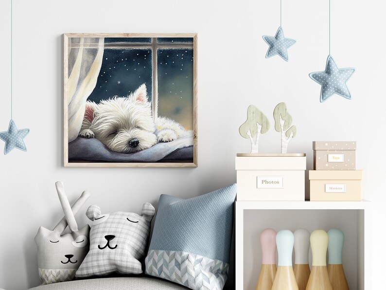 West Highland Terrier Nursery Wall Art | Westie Gift | Westie Dog ...