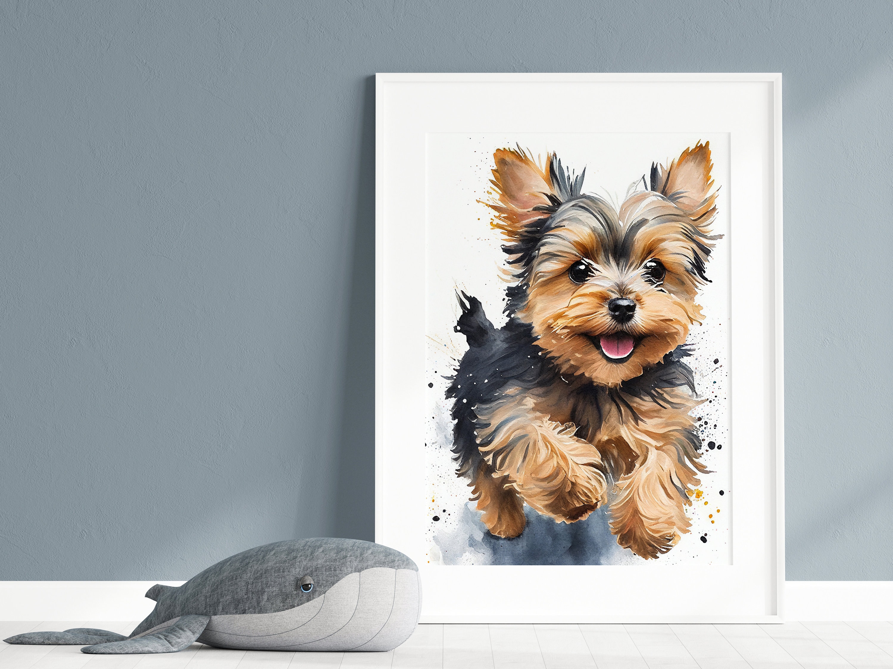 Yorkie Nursery Wall Art Yorkshire Terrier Gift Yorkie Mom Etsy