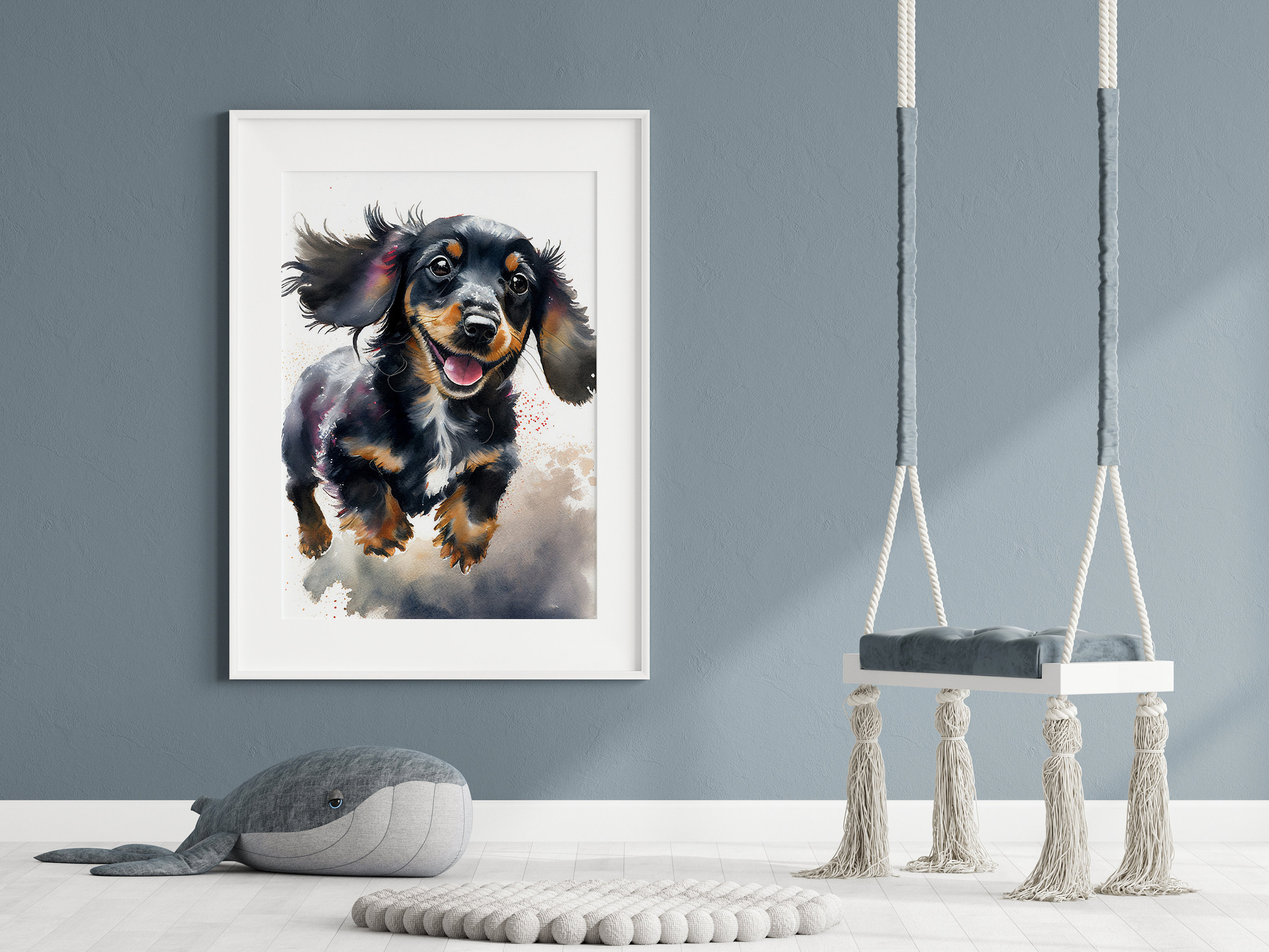 Dachshund Watercolor Adorable Printable Wall Art - Etsy