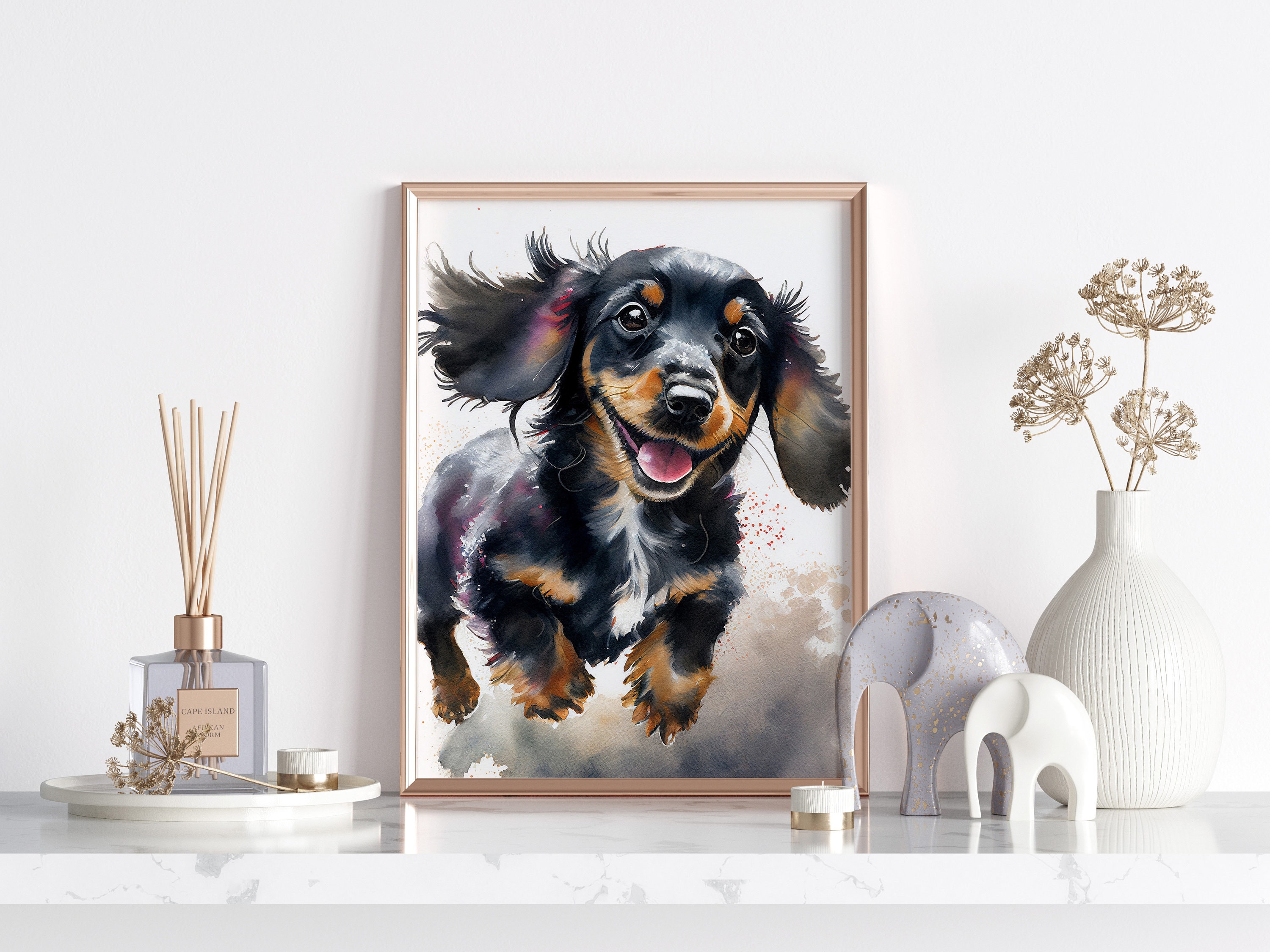 Dachshund Watercolor Adorable Printable Wall Art - Etsy