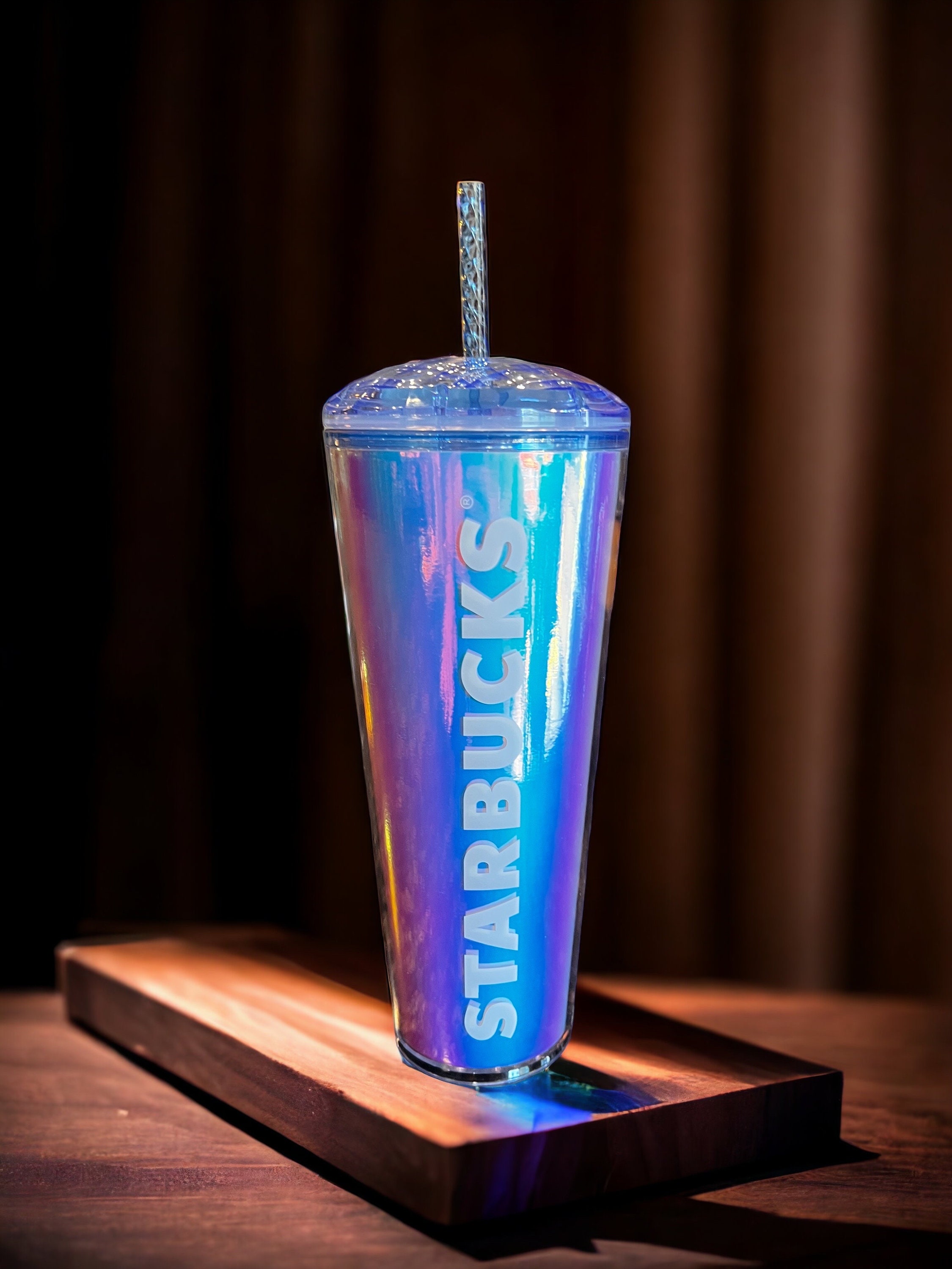 Starbucks 2023 Blue Chrome Studded Venti 24oz Tumbler with Straw