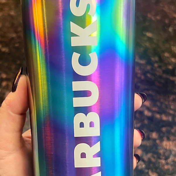 Starbucks Tumbler Oil Slick Etsy
