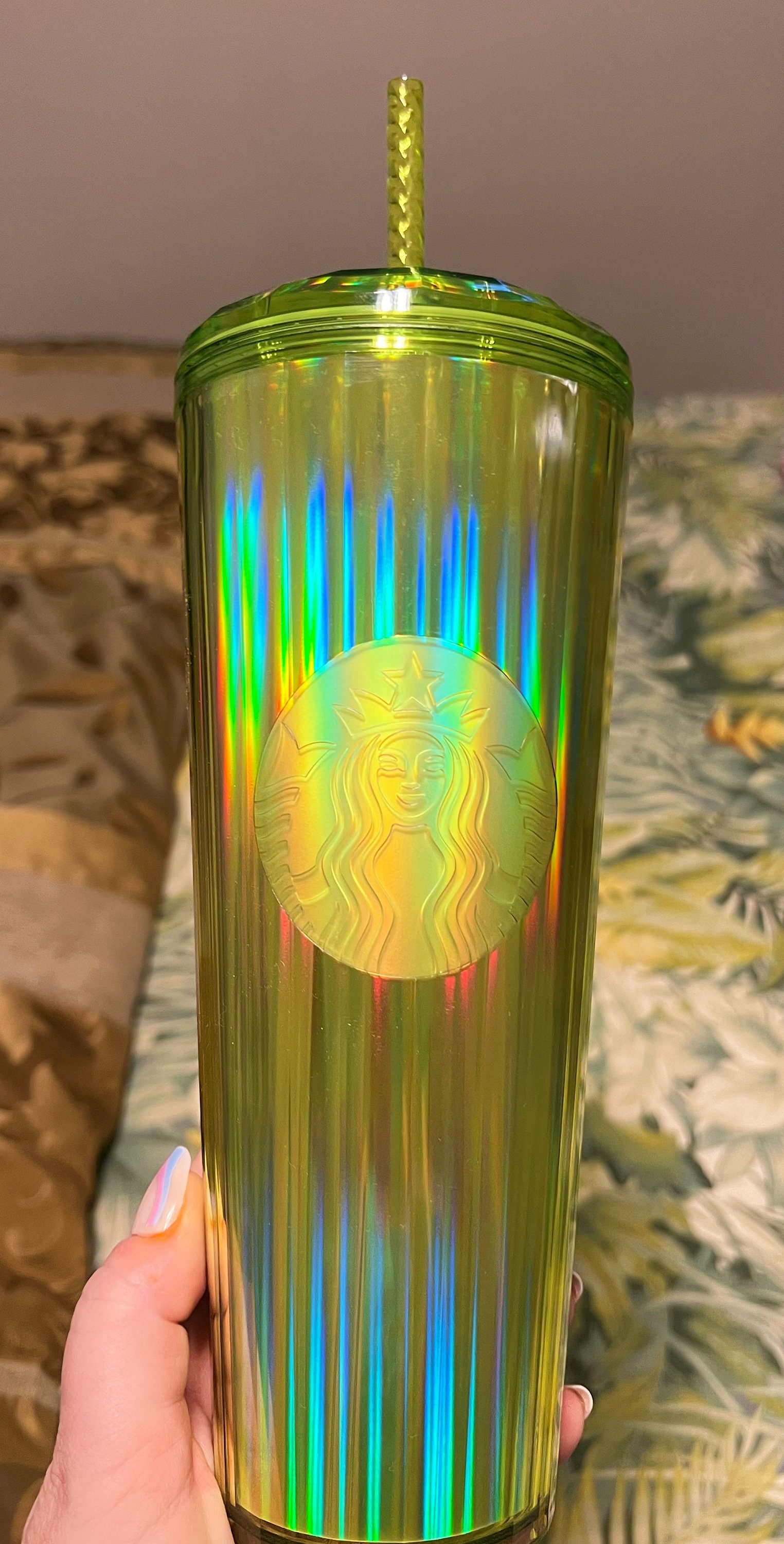 Starbucks Fall 2023 Lilac Aurora Iridescent Pleated Soft Touch Tumbler 24oz  Venti