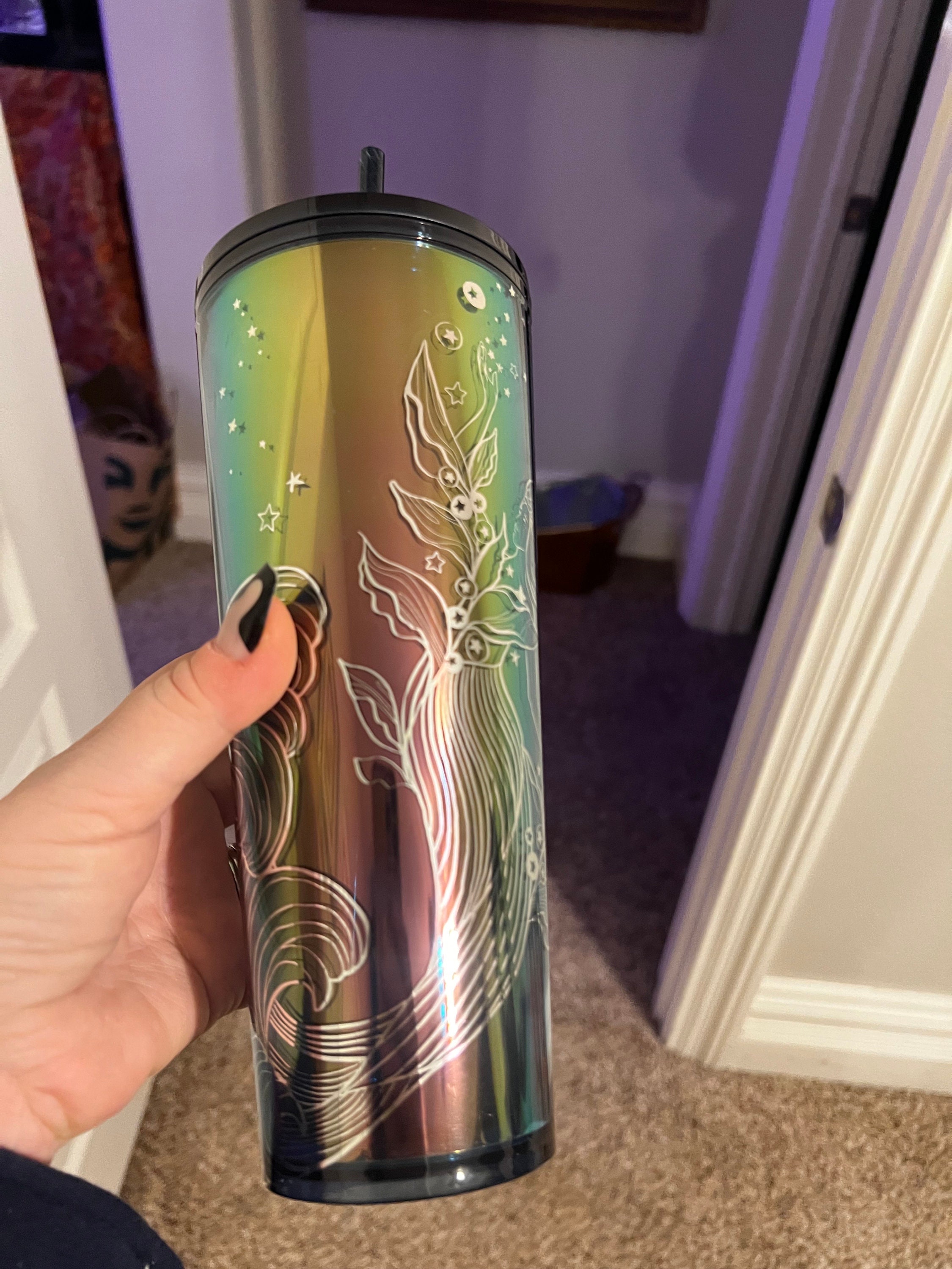 NWT Starbucks Copper Rose Gold Soft Touch Siren Venti Tumbler Cold Cup 24  Oz SKU 011129782 Easter 