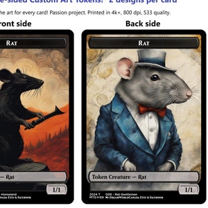 Van Gogh and Famous Artist Inspired Custom Art Rat Tokens for Song of Totentanz and Marrow-Gnawer,  MTG Canada, Buy 5 get 1 FREE, picasso