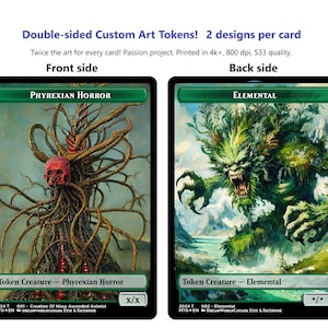 Phyrexian Horror token for Nissa, Ascended Animist!  Custom Token MTG Canada, Phyrexia: All Will be One Gustav Klimt Van Gogh Junji ito DSK
