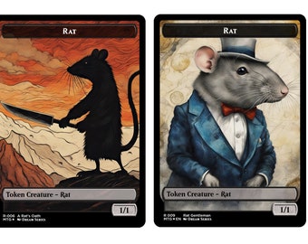 Van Gogh and Famous Artist Inspired Custom Art Rat Tokens for Song of Totentanz and Marrow-Gnawer,  Buy any 4 tokens get 1 FREE, MTG Canada