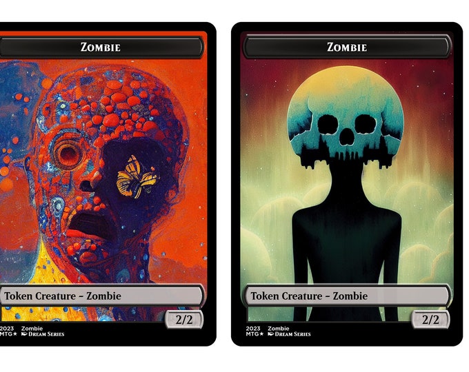 Zombie Token Custom MTG Magic the Gathering Fantasy Board Game Card ...