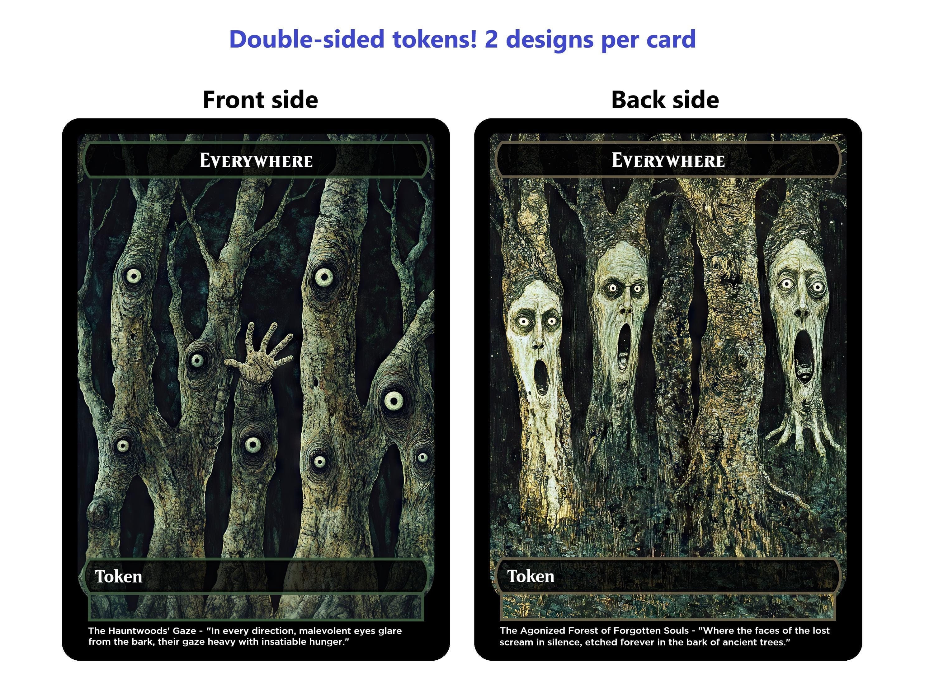 Custom Art Everywhere Token for Overlord of the Hauntwoods! MTG