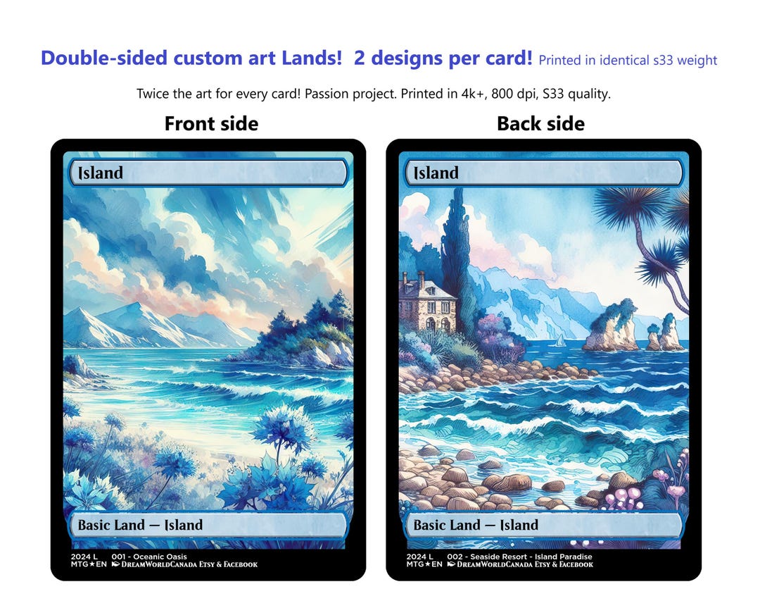 Custom Art Double Sided Basic Island Series. Famous Artist Inspired S33 ...