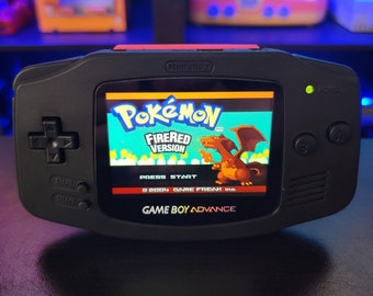 Black Game Boy Advance GBA Console with iPS V5 Backlight Backlit LCD and USBC Mod