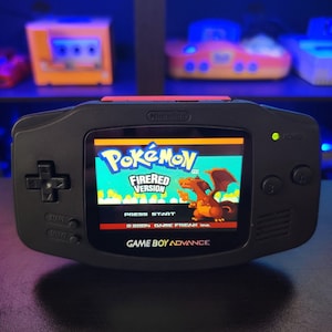 Black Game Boy Advance GBA Console with iPS V5 Backlight Backlit LCD MOD Console