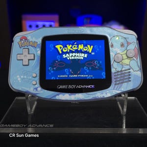 Glacial Squirtle GameBoy Advance GBA Console Ips V5 Backlight Backlit LCD MOD