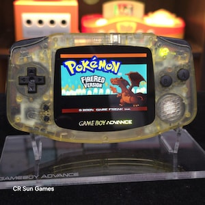 Clear Yellow Game Boy Advance GBA Console with ipsV5 Backlight Backlit LCD MOD
