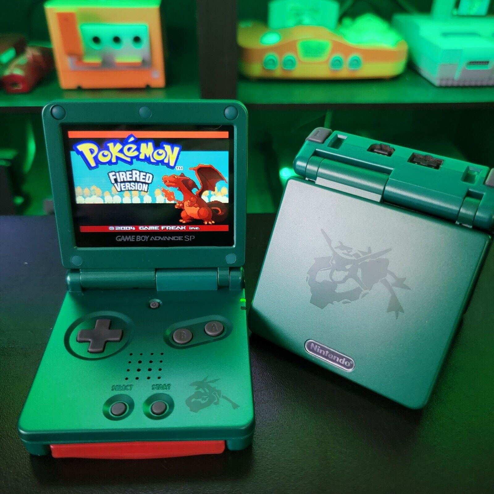 Green Nintendo Game Boy Advance GBA SP IPS Mod Adjustable Green Nintendo Game Boy Advance GBA SP IPS Mod Adjustable