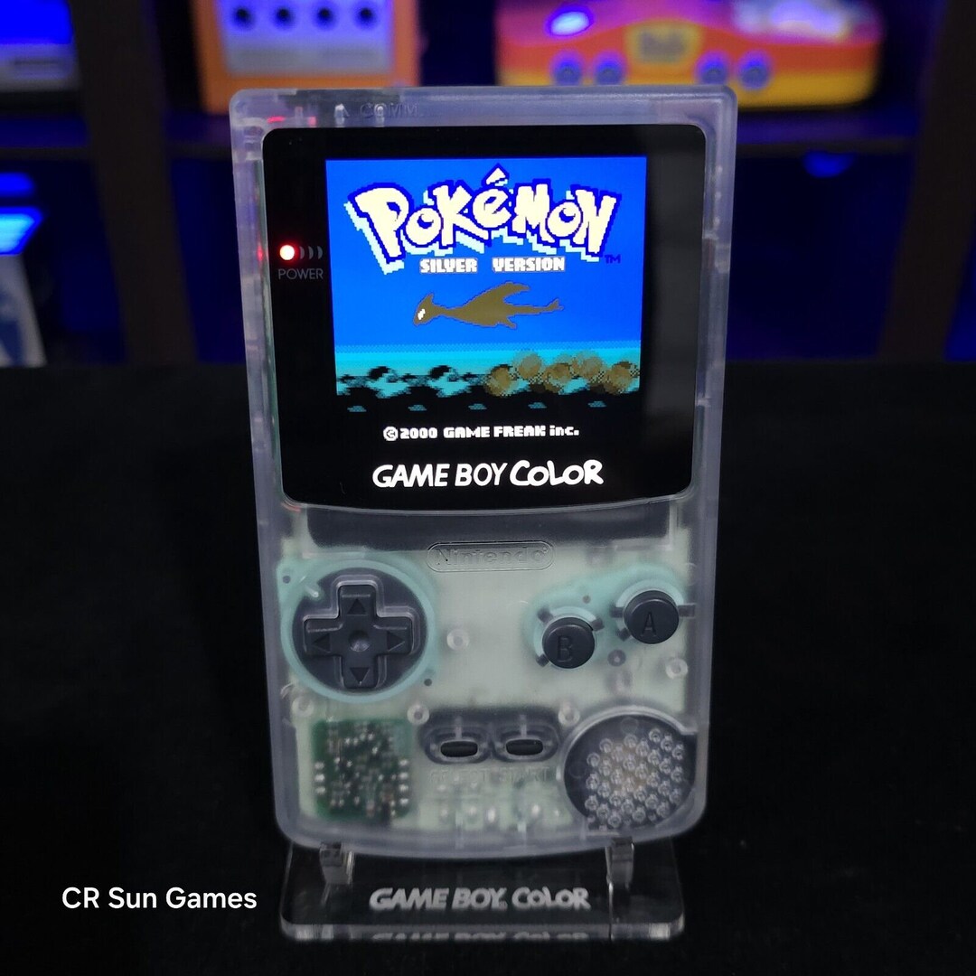 Clear Gameboy Color Console OLED Touch Screen With USBC Rechargeable