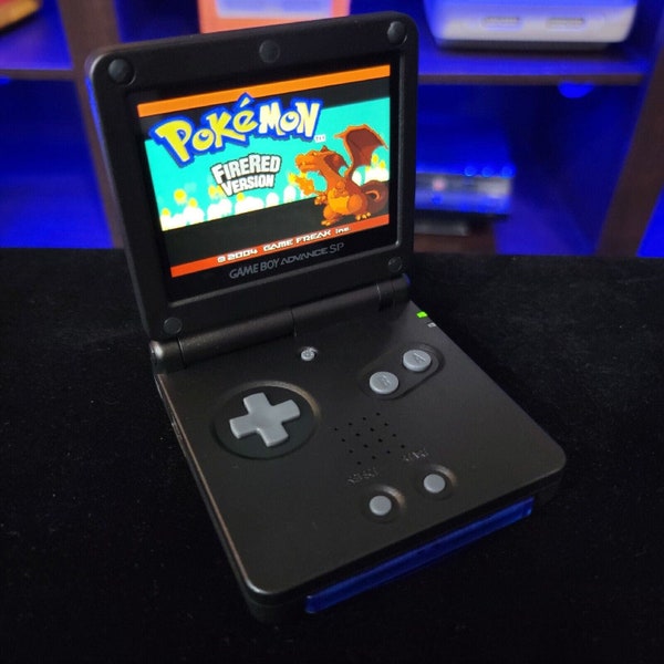 Black Nintendo Game Boy Advance GBA SP IPS Mod Adjustable Brightness