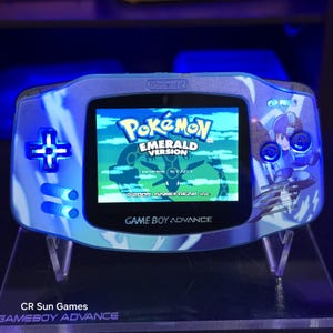 Megaman Glow Game Boy Advance GBA iPS V5 Backlit Mod & Blue LED Mod Console