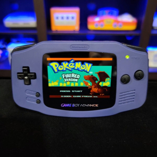 Indigo Game Boy Advance GBA Console with iPS V5 Backlit LCD mod Console