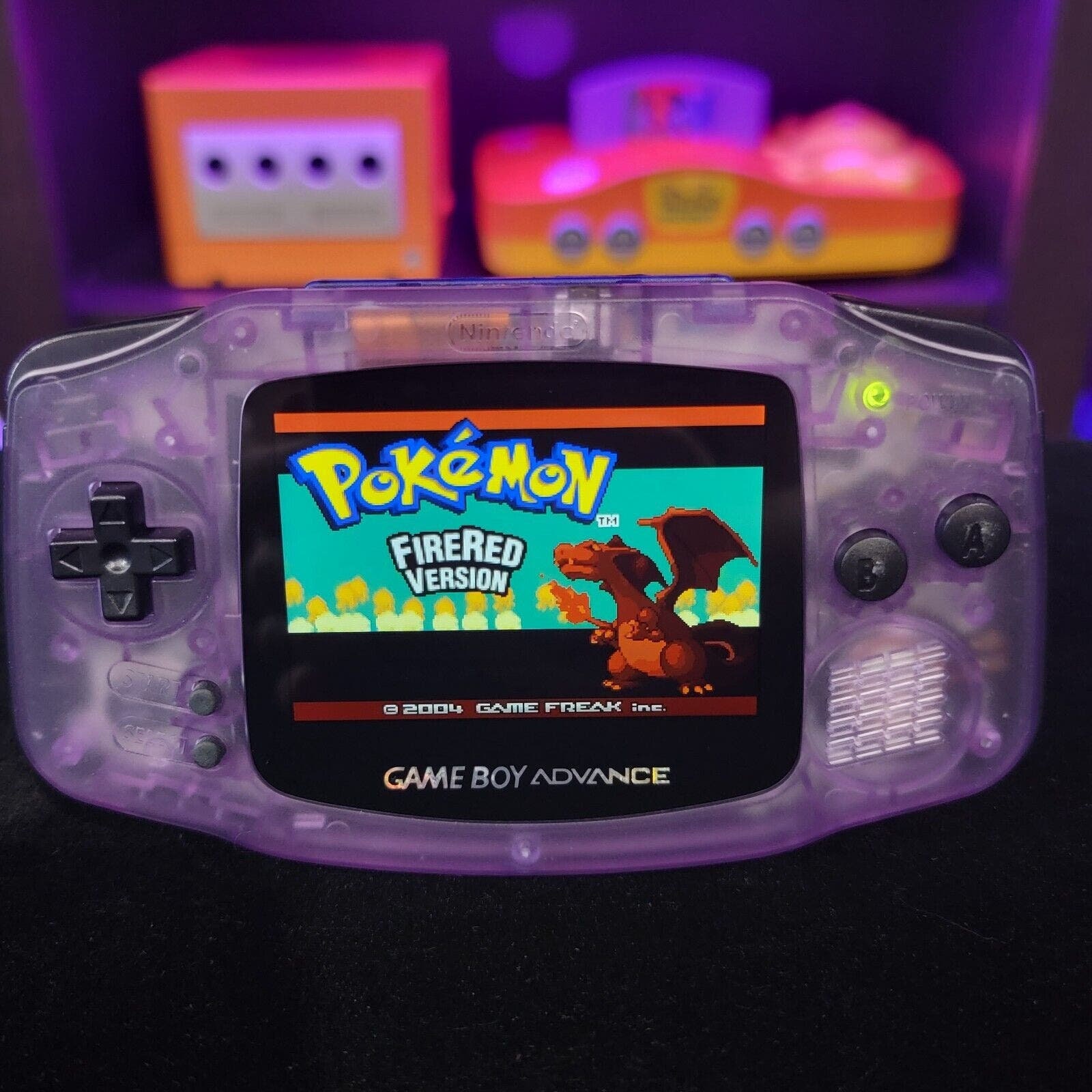 Atomic Purple Game Boy Advance GBA iPS LCD Usb-C 1800 mAh Rechargeable Battery