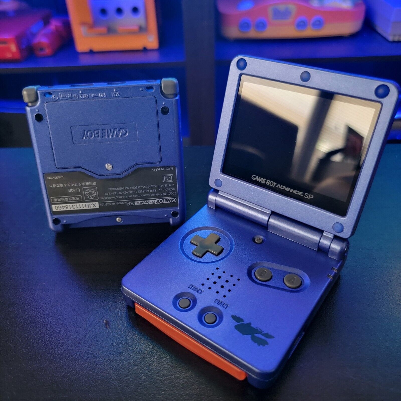 Blue Nintendo Game Boy Advance GBA SP IPS V2 and Usb-c Mod
