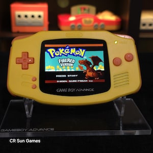 Yellow Game Boy Advance GBA Console with iPS V5 Backlight Backlit LCD Mod